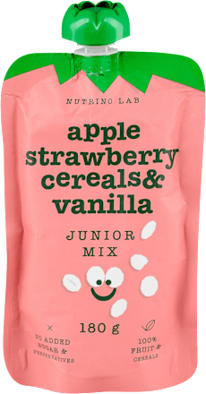 JUNIOR MIX voćna kaša - jabuka, jagoda, žitarice i vanila Nutrino Lab