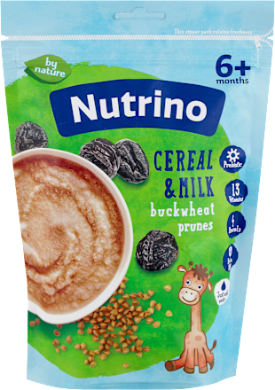 Mliječna kaša – heljda i suhe šljive, 6+ mj. Nutrino