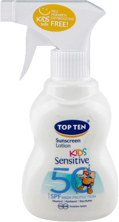 SENSITIVE- dečiji losion za zaštitu od sunca, u spreju, SPF 50 TOP TEN
