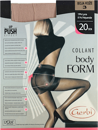 BODY FORM hulahopke 20 DEN,  boja kože, veličina 3 Gerbi