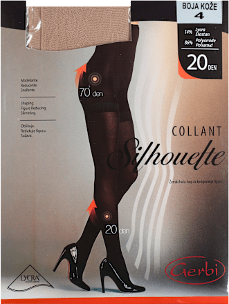 Silhouette hulahopke, 20 DEN, boja kože, veličina 4 Gerbi