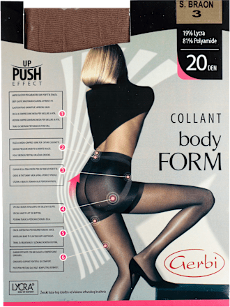 BODY FORM hulahopke 20 DEN, svetlo braon boja, veličina 3 Gerbi