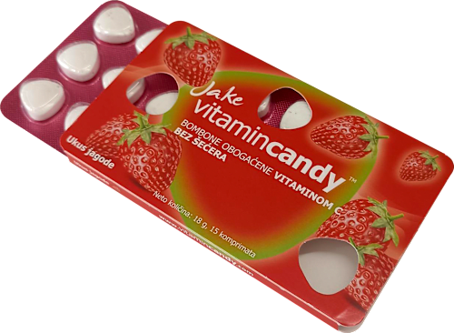 Vitaminske bombone s okusom jagode, 15 kom. Jake