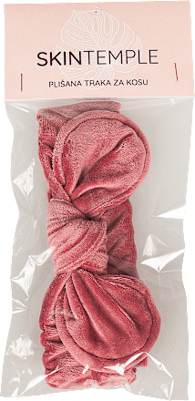 Plišana traka za kosu - roze SKINTEMPLE