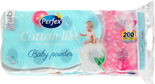 Cotton like Baby Powder toaletni papir  3-slojni Perfex