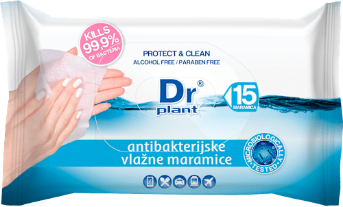 Antibakterijske vlažne maramice Dr Plant