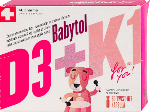 Vitamin D3 + K1, twist-of kapsule,  4U pharma