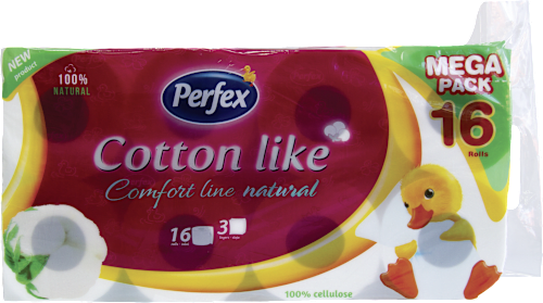 Cotton like - Comfort line natural toaletni papir 3-slojni, MEGA PACK Perfex