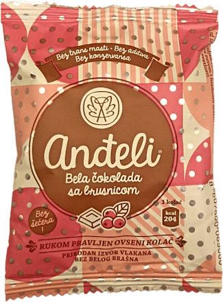 Rukom pravljen ovseni kolač - bela čokolada sa brusnicom anđeli