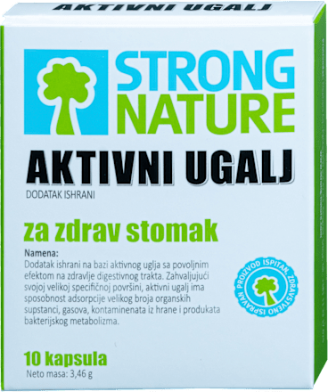 AKTIVNI UGALJ za zdrav stomak, 10 kapsula - dodatak ishrani STRONG NATURE