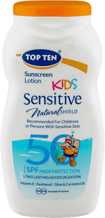 SENSITIVE dečiji losion za zaštitu od sunca, SPF 50  TOP TEN