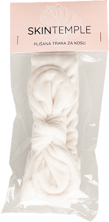 Plišana traka za kosu - bela SKINTEMPLE