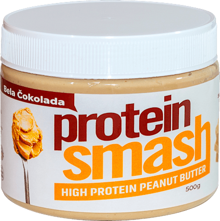 HIGH PROTEIN PEANUT BUTTER - bela čokolada protein smash