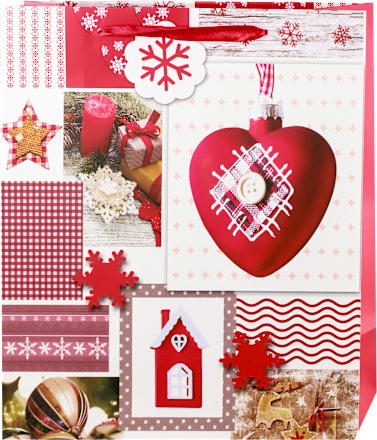 Ukrasna poklon kesa sa motivom novogodišnje srce Nexus