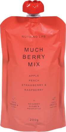 Sadna kaša Fruit Snack z jabolkom, breskvijo, jagodo in malino Nutrino Lab