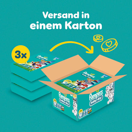 Windeln Baby Dry Gr.5 (11-16 kg) Limited Edition Paw Patrol, Monatsbox Pampers