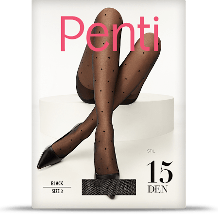 Чорапогащник SТIL, 15 DEN, черен, размер 3 Penti