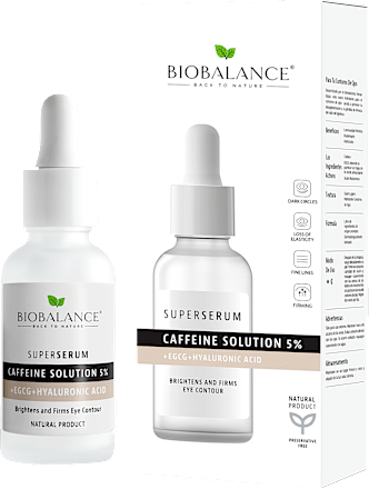 Super Serum Contur Ochi cu Cafeina 5% + EGCG + Acid Hialuronic BIOBALANCE