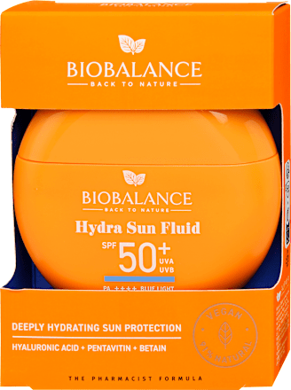 Hydra mély hidratáló vízálló fényvédő fluid arcra SPF50+ BIOBALANCE