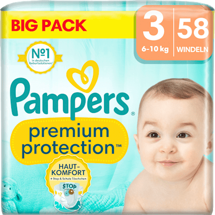 Windeln Premium Protection Gr.3 Midi (6-10kg), Big Pack Pampers