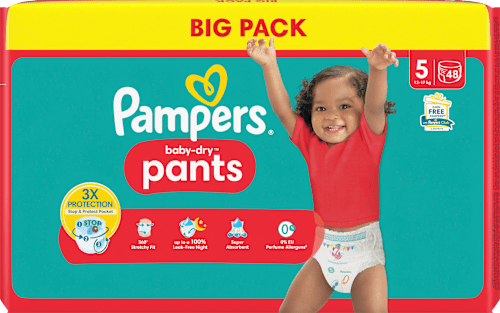 Baby Pants Baby Dry Gr.5 Junior (12-17kg), Big Pack Pampers baby-dry