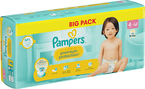 Windeln Premium Protection Gr.4 Maxi (9-14kg), Big Pack Pampers