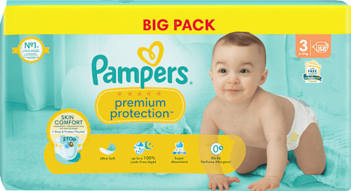 Windeln Premium Protection Gr.3 Midi (6-10kg), Big Pack Pampers