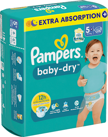 Windeln Baby Dry Gr. 5+ Junior Plus (12-17 kg) Pampers