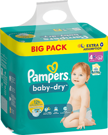 Windeln Baby Dry Gr.4+ Maxi Plus (10-15kg), Big Pack Pampers