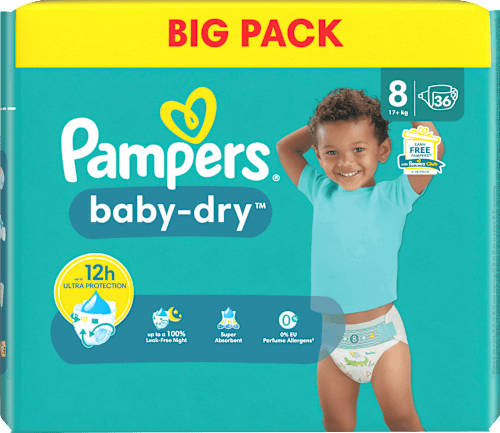 Windeln Baby Dry Gr.8 Extra Large (17+kg), Big Pack Pampers