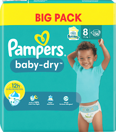 Windeln Baby Dry Gr.8 Extra Large (17+kg), Big Pack Pampers