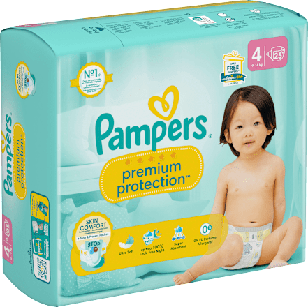 Windeln Premium Protection Gr. 4 Maxi (9-14 kg) Pampers