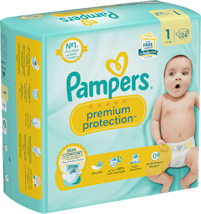 Windeln Premium Protection Gr. 1 Newborn (2-5 kg) Pampers