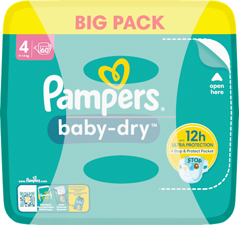 Windeln Baby Dry Gr.4 Maxi (9-14kg), Big Pack Pampers