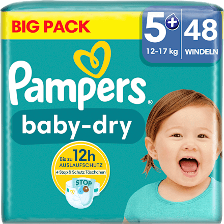 Windeln Baby Dry Gr.5+ Junior Plus (12-17kg), Big Pack Pampers