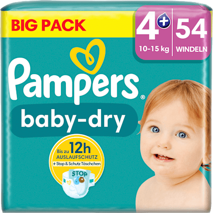 Windeln Baby Dry Gr.4+ Maxi Plus (10-15kg), Big Pack Pampers