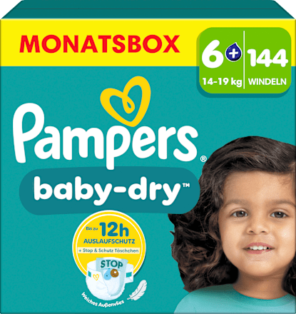 Windeln Gr. 6+ Extra Large (14-19 kg) Monatsbox Pampers baby-dry