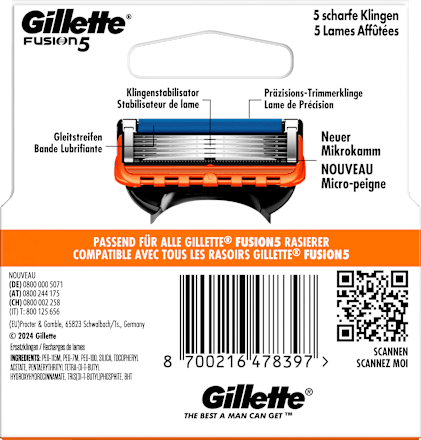 Rasierklingen Fusion5 Gillette