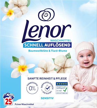 Vollwaschmittel Pulver Sensitiv		 Lenor
