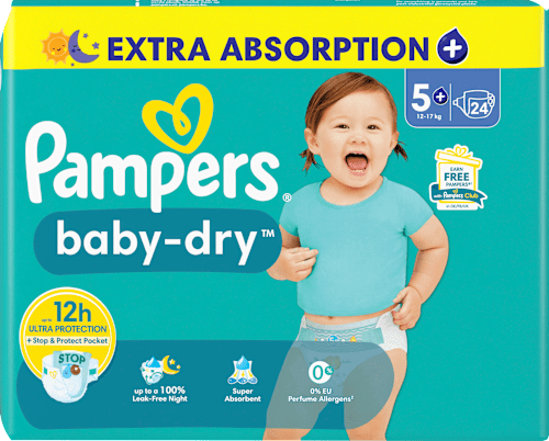 Windeln Baby Dry Gr. 5+ Junior Plus (12-17 kg) Pampers