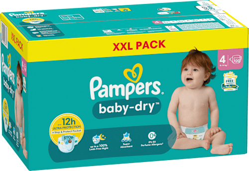 Windeln Baby Dry Gr.4 Maxi (9-14 kg), XXL-Pack Pampers