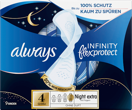 Binden mit Flügeln Infinity flex protect Nacht Extra always