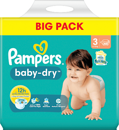 Windeln Baby Dry Gr. 3 Midi (6-10kg), Big Pack Pampers
