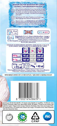 Vollwaschmittel Pulver Sensitiv		 Lenor