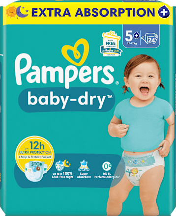 Windeln Baby Dry Gr. 5+ Junior Plus (12-17 kg) Pampers