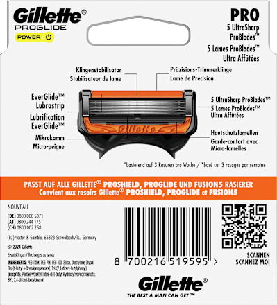 Rasierklingen Fusion5 ProGlide Power Gillette