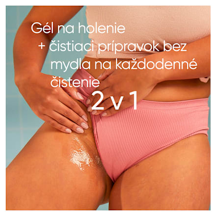 Čistiaci gél na holenie Bikini 2v1 Satin Care