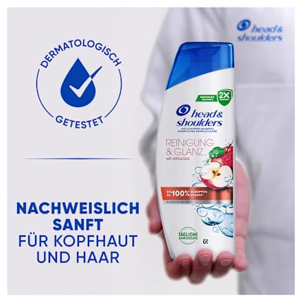 Shampoo Anti-Schuppen Reinigung & Glanz mit Apfelessig head&shoulders