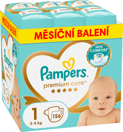 pleny, měsíční box, velikost 1 Pampers Premium Care