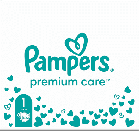 pleny, měsíční box, velikost 1 Pampers Premium Care